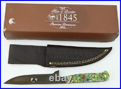 Rare Hen & Rooster Genuine Damascus Knife HR-BL/MPGC