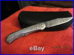Rare Jim Corrado/Bill Buchner silver/damascus folding Knife