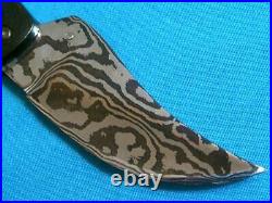 Rare Nm M. Eskins #011 Custom Art Damascus Lockback Folding Knife Pocket Knives