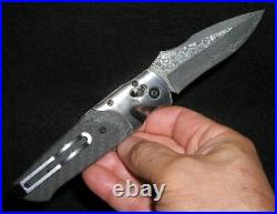 Rare! SOG Arcitech KNIVES VG-10 Carbon Fiber Damascus Folding Knife