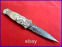 Rare Suchat Jangtanog Custom Dagger Folding Knife Mosaic Damascus Steel Engraved