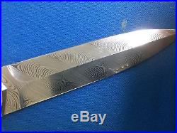 Rare Unique Ken Steigerwalt Folding Knife Damascus Steel Blade