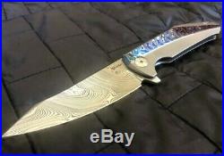 Reate K-1 Mokuti Damascus Folding Knife New