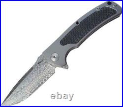 Reate Knives Horizion Folding Knife 3.5 Damascus Steel Blade Titanium Handle