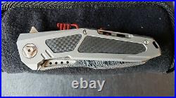 Reate Knives K3 Framelock Damascus Steel CF Titanium Folding Blade Knife