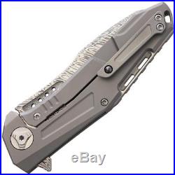 Reate Knives K3 Framelock Damascus Steel CF Titanium Folding Blade Knife K3TDCF