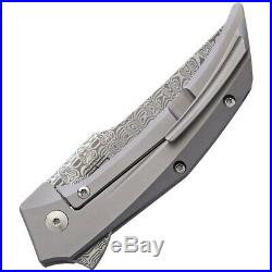 Reate Knives Star Boy Folding Knife 3.25 Damascus Steel Blade Titanium Handle