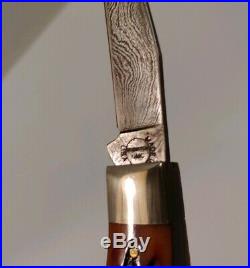 Remington R1173-D Damascus Sterling Bullet Folding Pocket Knife 1998 with Case