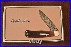 Remington Umc USA Sawcut Red Bone Jumbo Damascus Lockback Knife 1/250 (16500)