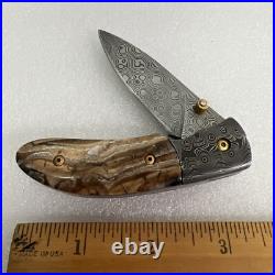 Richard Kacsur Custom Damascus Folding Knife