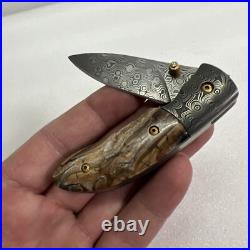 Richard Kacsur Custom Damascus Folding Knife