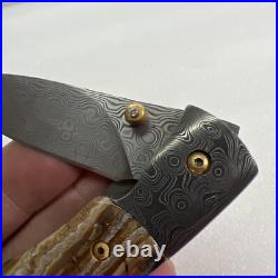 Richard Kacsur Custom Damascus Folding Knife