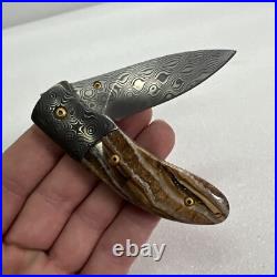 Richard Kacsur Custom Damascus Folding Knife