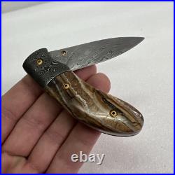 Richard Kacsur Custom Damascus Folding Knife