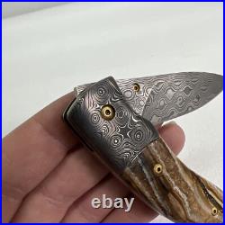 Richard Kacsur Custom Damascus Folding Knife