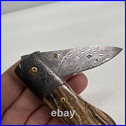 Richard Kacsur Custom Damascus Folding Knife