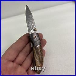 Richard Kacsur Custom Damascus Folding Knife