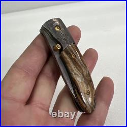 Richard Kacsur Custom Damascus Folding Knife