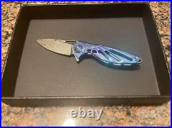 Rike Knife Hummingbird Folding Knife 1.63 Damasteel DS93X Blade Titanium Handle