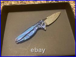 Rike Knife Hummingbird Folding Knife 1.63 Damasteel DS93X Blade Titanium Handle