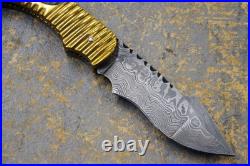 Rockblade Steve Hannen Folding Knife Damascus Brass Rock Blade With COA Case