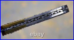 Rockblade Steve Hannen Folding Knife Damascus Brass Rock Blade With COA Case