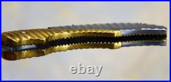 Rockblade Steve Hannen Folding Knife Damascus Brass Rock Blade With COA Case