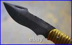 Rockblade Steve Hannen Folding Knife Damascus Brass Rock Blade With COA Case