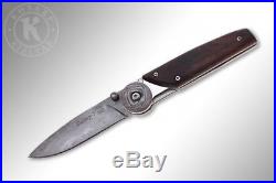 Russian Folding knife Biker-2 Kizlyar knives (Damascus steel, hornbeam handle)