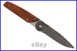 Russian Kizlyar Biker-2 Damascus Steel Blade Folding Pocket Knife Wooden Handle