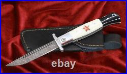 Russian folding knife Finca NKVD with a star, Damascus steel