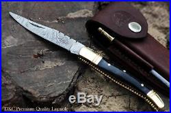 SALE DKC-62-BL BLACK PRINCE Laguiole Damascus Steel Folding Pocket Knife 4