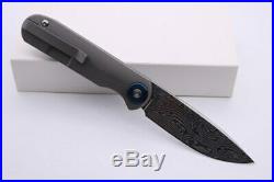SMKE Knives Shamwari Front Flipper Folding Knife 3.5Damascus Blade Sand Blast