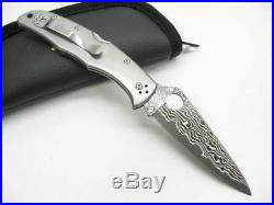 SPYDERCO Titanium Handle ENDURA 4 Straight VG-10 Damascus Folding Knife! C10TIPD