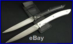 Saji Takeshi Folding steak knife R2 damascus Black or White Handmade
