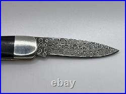 Santa Fe Stoneworks Damascus Lockback Folding Pocket Knife Excellent condition