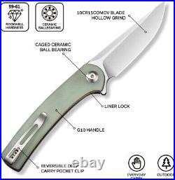 Satin Steel Blade G10 Wood Handle Pocket Folding Knife Wood Box Set VP81