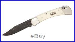 Serial # 002 BUCK 110 Raindrop Damascus G10 Custom Folding Hunter Knife