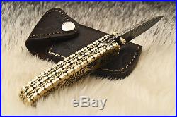 Sfk Cutlery Hand Made Damascus Pocket Folding Knife Liner Lock Fo-2007