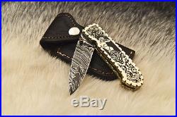 Sfk Cutlery Hand Made Damascus Pocket Folding Knife Liner Lock Fo-2007