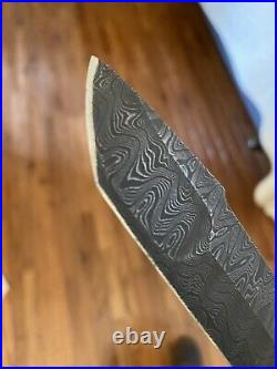 Simeon Knives Full Custom Rhino Tanto XL Damascus Flipper Folding Knife RARE