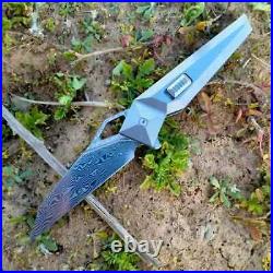 SixLeaf Camping VG10 Damascus Fast Open Flipper Pocket Folding Knife SL-04