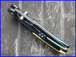 SixLeaf SL-90-Blue Folding Knife Damascus+VG10 Titanium Handle Camping Knife