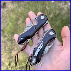 Small Pocket Folding Knife Blade Steel Damascus Collection Custom Edc