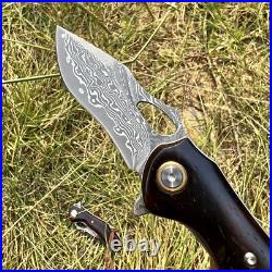 Small Pocket Folding Knife Blade Steel Damascus Collection Custom Edc