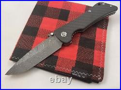 Southern Grind Bad Monkey Folding Knife 4 Boomerang Damascus Carbon fiber