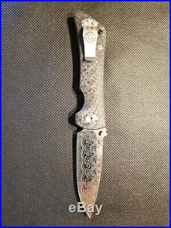 Southern Grind Spider Monkey Drop Point Folding Knife DAMASCUS Blade Made in USA