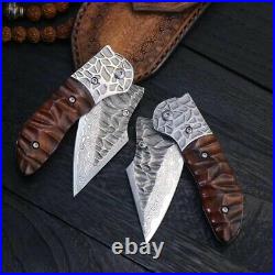 Spear Point Folding Knife Pocket EDC Hunting Tactical Combat VG10 Damascus Steel