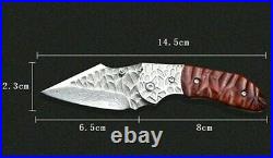 Spear Point Folding Knife Pocket EDC Hunting Tactical Combat VG10 Damascus Steel