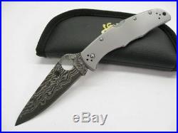 Spyderco C10TIPD Titanium Handle Endura 4 Straight Vg-10 Damascus Folding Knife
